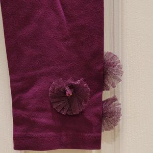 Lands End Girls Purple Applique Leggings sz. M (10-12)